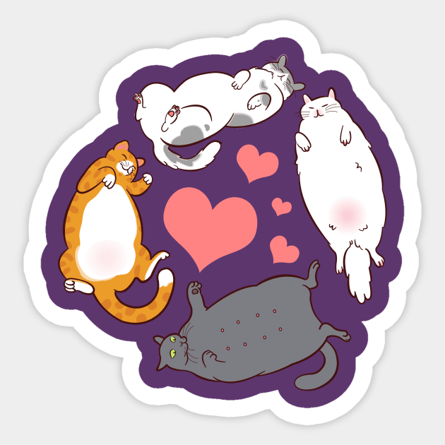 I love fat cats Sticker by Bananananananana